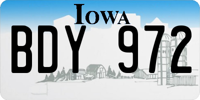 IA license plate BDY972