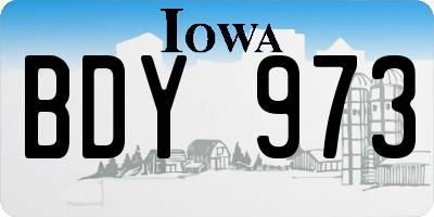 IA license plate BDY973