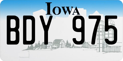 IA license plate BDY975