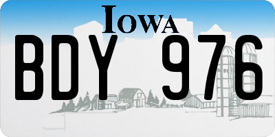IA license plate BDY976
