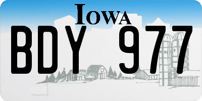 IA license plate BDY977