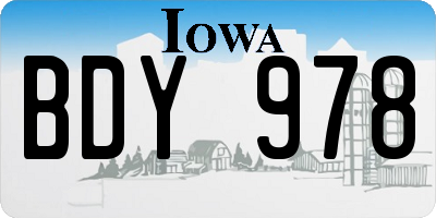 IA license plate BDY978