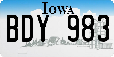IA license plate BDY983