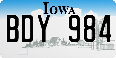 IA license plate BDY984