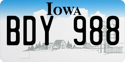 IA license plate BDY988