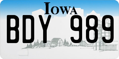 IA license plate BDY989