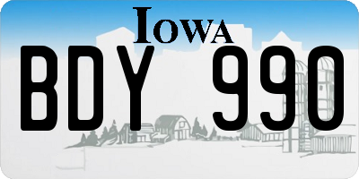 IA license plate BDY990