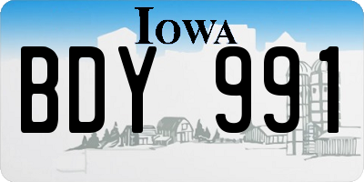 IA license plate BDY991