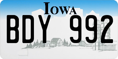 IA license plate BDY992