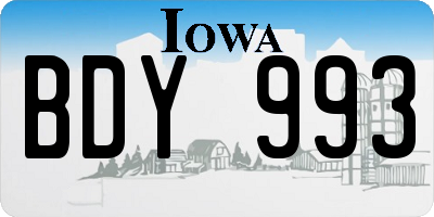 IA license plate BDY993