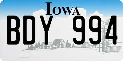 IA license plate BDY994