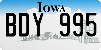IA license plate BDY995