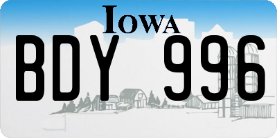 IA license plate BDY996