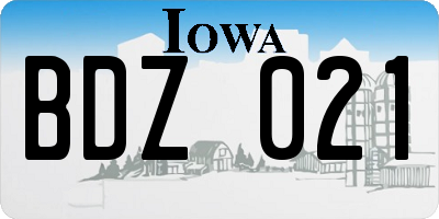IA license plate BDZ021