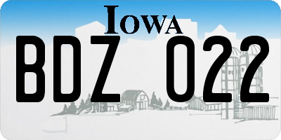 IA license plate BDZ022