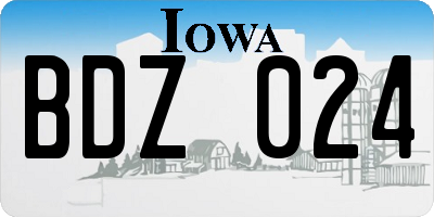 IA license plate BDZ024