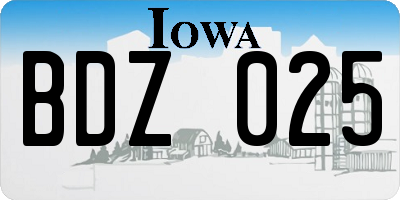 IA license plate BDZ025
