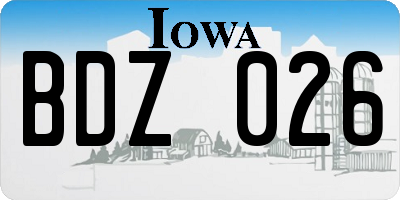 IA license plate BDZ026