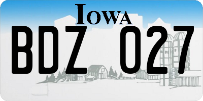 IA license plate BDZ027