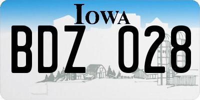 IA license plate BDZ028
