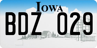IA license plate BDZ029