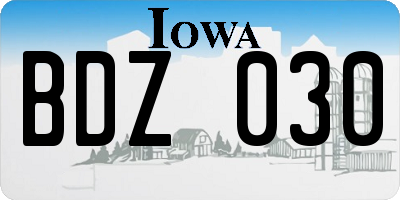 IA license plate BDZ030