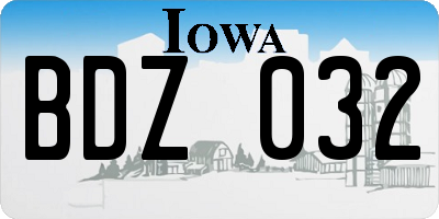 IA license plate BDZ032
