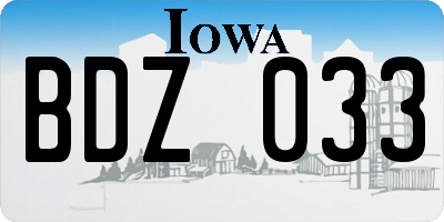 IA license plate BDZ033