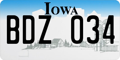 IA license plate BDZ034