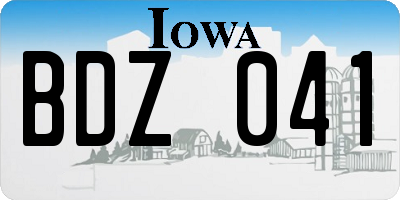 IA license plate BDZ041