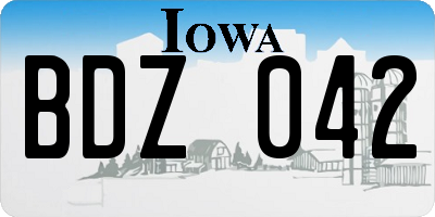 IA license plate BDZ042