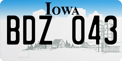 IA license plate BDZ043