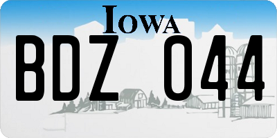 IA license plate BDZ044