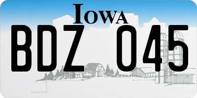 IA license plate BDZ045
