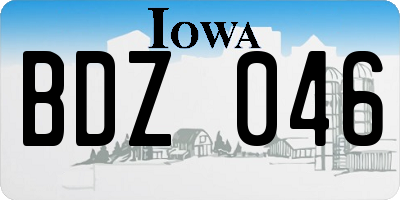 IA license plate BDZ046