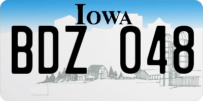 IA license plate BDZ048