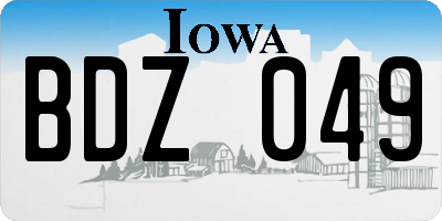 IA license plate BDZ049