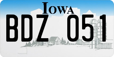 IA license plate BDZ051