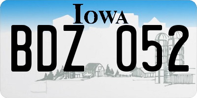 IA license plate BDZ052