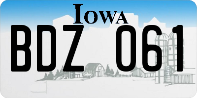 IA license plate BDZ061