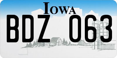 IA license plate BDZ063
