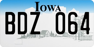 IA license plate BDZ064