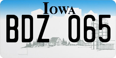 IA license plate BDZ065
