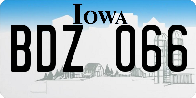 IA license plate BDZ066