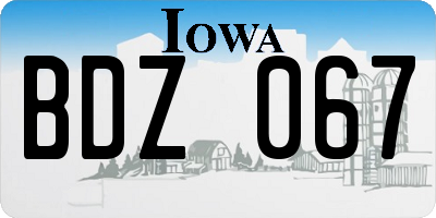 IA license plate BDZ067