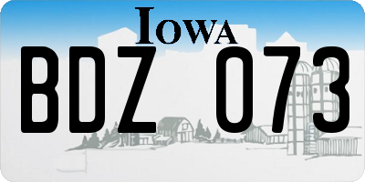 IA license plate BDZ073