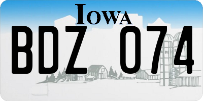 IA license plate BDZ074