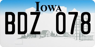IA license plate BDZ078