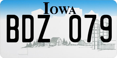 IA license plate BDZ079