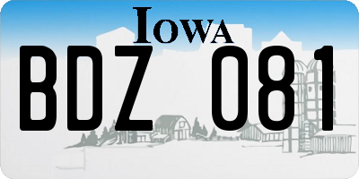 IA license plate BDZ081